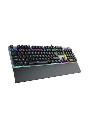 Aula F2058 Bilek Destekli RGB Makrolu Kablolu Mekanik Oyuncu Klavyesi