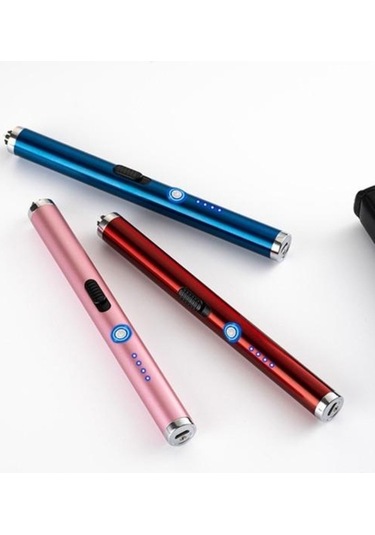 Pazly Rose Gold Rüzgar Geçirmez Elektrikli Ateşleyici, Düğme Kontrolü, Güvenli Kullanım İçin Uzatılmış Sap Çok Renkli