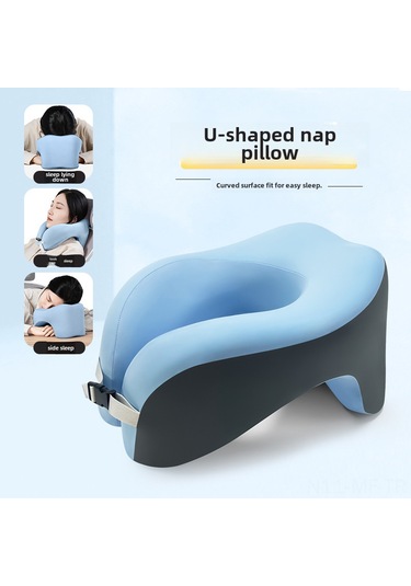 Mufunye Memory Foam Boyun Yastığı - Ofis Okul Ara Dinlenme, Boyun Desteği, Ergonomik U-şekli, Pembe 28x24x17cm Pembe