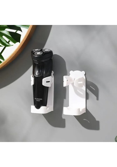 Hangfox Banyo Aksesuarı - Diş Fırçası Ve Tıraş Makinesi Askısı, Yapışkanlı, Su Geçirmez Beyaz