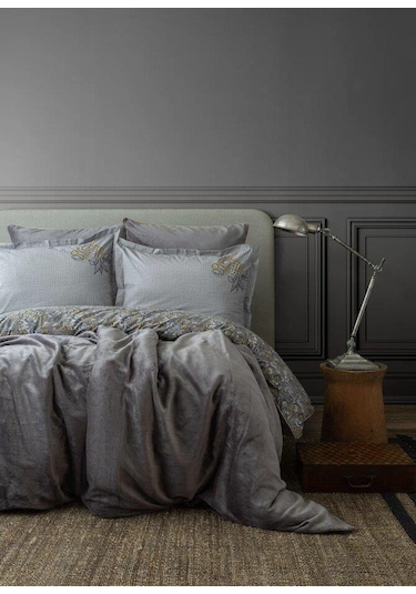 Apricitas Home My Touch Antıca Grey Battaniyeli Nevresim Tkm T.k