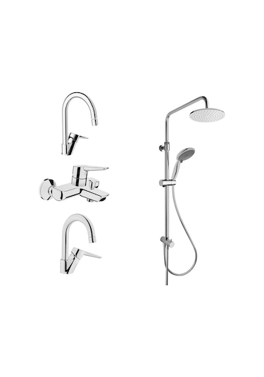 Artema Solid S Batarya Seti + System Rain Tepe Ls25 Duş Seti Krom