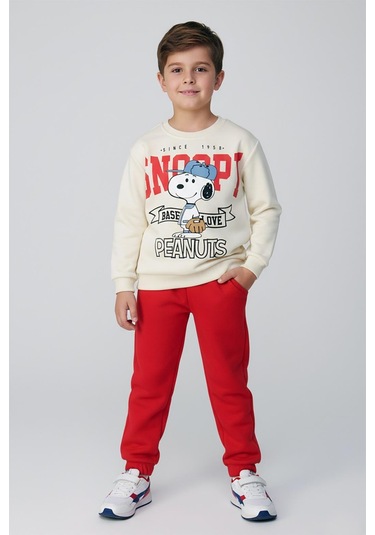 Erkek Çocuk Snoopy Baskılı Eşofman Takım Dmb-4141 Kırmızı