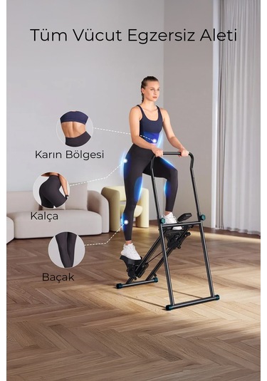 Robo Katlanabilir Dikey Tırmanma Egzersiz Aleti Yeni Versiyon Siyah