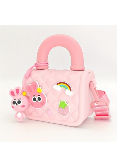 Çanta, Sevimli Taşınabilir Mini Carry-on Kız Küçük Omuz Çantası Pembe