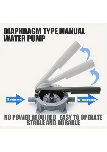 Motion003 720gph Manuel Bilge Su Pompası Deniz Teknesi İçin Kendi Kendine Emişli Diyafram El Aleti Kauçuk Malzeme Gri Tek Paket Su Transferi