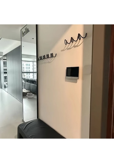 Elmpaly Mor Kanca 4'lü Minimalist Dalga Askılık - Zarif Nordik Duvar Çengeli Mor