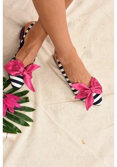 Fox Shoes Siyah/beyaz/fuşya Kumaş Kadın Babet H726809004 Siyah/beyaz/fuşya Siyah - Beyaz - Fuşya