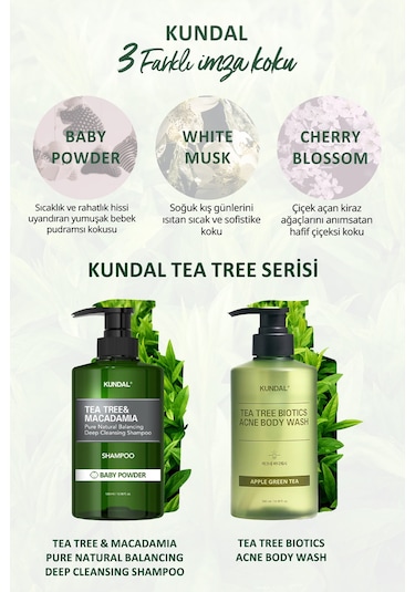 Kundal Baby Powder Tea Tree & Macadamia Deep Cleansing Shampoo 500 ML