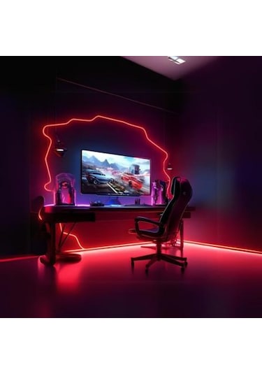 Sese Ve Müziğe Duyarlı Neon Led Rgb Esnek 5 Metre Kumandalı