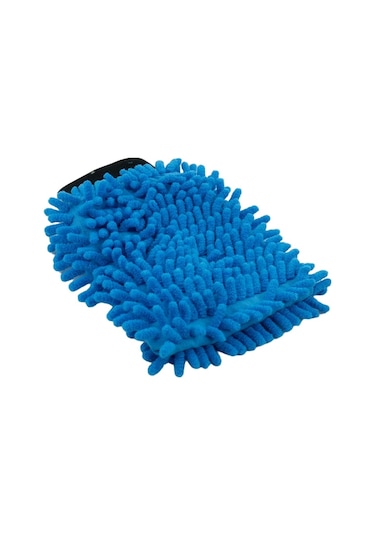 Mikrofiber Araba Araç Oto Yıkama Eldiveni Makarna Şönil Eldiven Mavi Oto Detailing