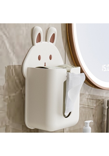 Sones Banyo Duvara Monte Mendil Kutusu Mutfak Karikatür Tavşan Yıkama Bezi Düzenleyici Beyaz