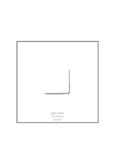 Köşe Gönye, Sac Gönye, 15 X 55 Mm 10 Adet Metalik