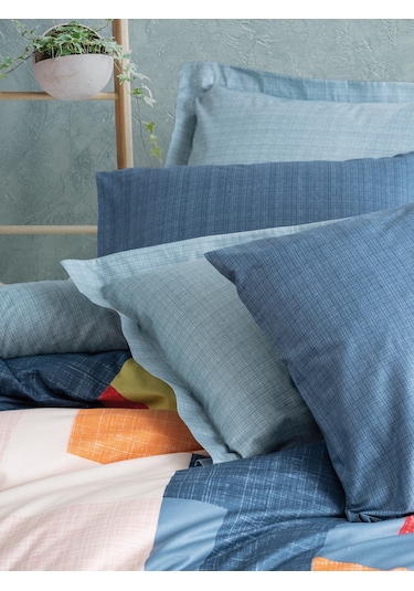Cotton Box Modern Çift Kişilik Nevresim Takımı Cosy Mavi