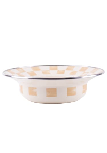 Beige Emaye Çukur Makarna Ve Salata Tabağı