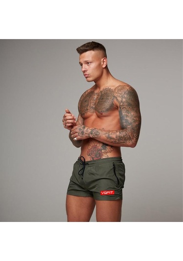 Yeşil Muscleguys Erkek Şort Bermuda Beach Çabuk Kuruyan Günlük Sörf Şort Yeşil