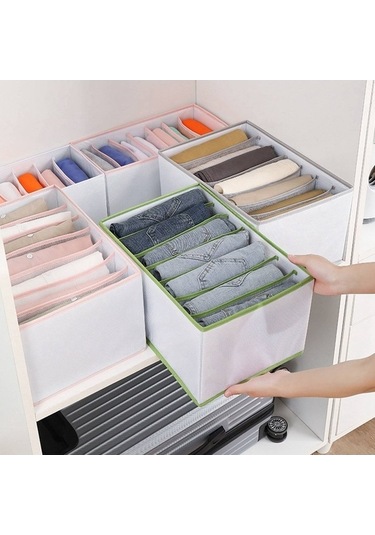 Dancemonkey Pp Gardırop Elbise Düzenleyici Kot Bölmesi Saklama Kutusu Gri, L Altın Altın