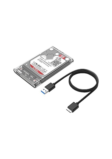 Transparan 2.5 İnç Sata Usb 3.0 Harddisk Kutusu Notebook Ssd İçin