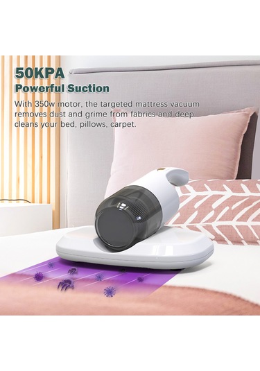 Symbee 350w Kablosuz El Tipi Yatak Toz Akarı Temizleyici, 2 Hız Ayarlı, Şarj Edilebilir, Yeşil Renk Yeşil