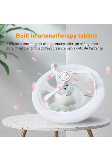 Uzaktan Kumandalı 50w Led Fan Işığı E27 Hareketli Kafa Rgb Tavan Vantilatörü Lambası Aromaterapi Renkli Yatak Odası Kısı Diğer