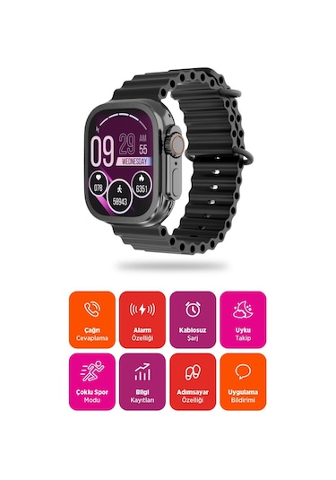Polosmart PSSW21 2.01" Dokunmatik Ekranlı Akıllı Saat (Distribütör Garantili)