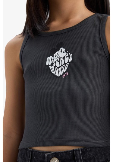 Defacto Kız Çocuk Disney Mickey & Minnie Bisiklet Yaka Atlet E6519a825hsar211 Antrasit