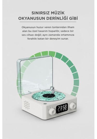 Torima Q3 Bluetooth 5.0 Dijital Saatli Pikap Tasarımlı Radyolu Şarjlı Hoparlör