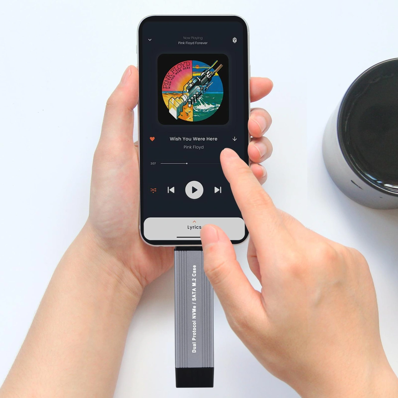 Sones M.2 Nvme 10gbps Usb3.1 Gen2 Nvme Sabit Disk Muhafazası, Doğrudan Takılabilir Usb + Type-c Çift Arayüz