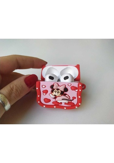 Iphone Pro/pro2 Nesil Uyumlu Koruyucu Bluetooth Kulaklık Kılıfı Minnie Mouse Figürlü Minnie Mouse Airpods Pro/pro2 Nesil