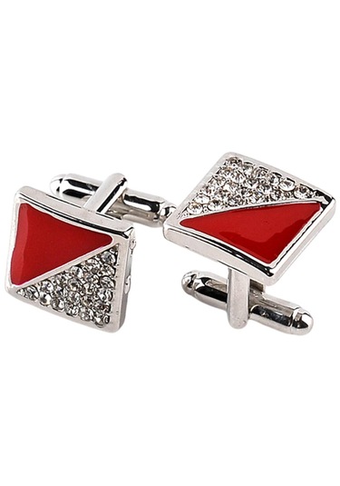 Homyl Lüks Erkek Kol Düğmeleri Taklidi Fransız Kırmızı Kırmızı