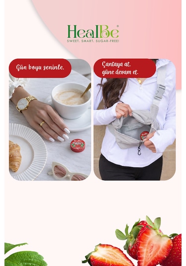 Çilek Aromalı Şekersiz Şekerleme