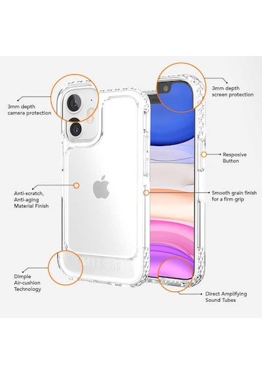 Roar Apple Uyumlu iPhone 12 Şeffaf Darbe Emici UR U Model Kapak ZORE-216339