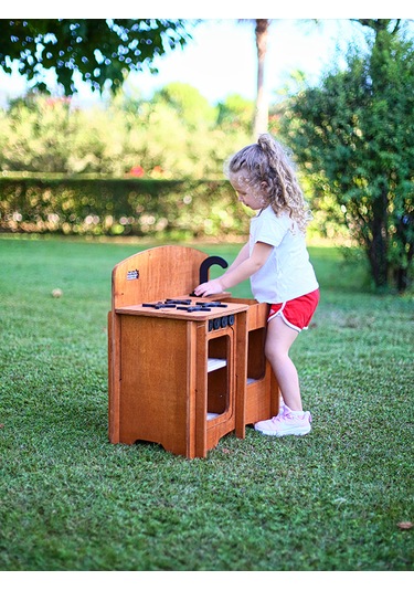 Mandu Ahşap Çocuk Dış Mekân Mutfak Ahşap Rengi