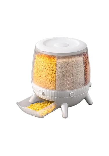 6 Bölmeli 360 Derece Dönebilen 6 Lt Bakliyat Organizeri 5256 Çok Renkli