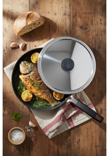 Bernardo Wave 32cm Granit Balık Tavası Siyah