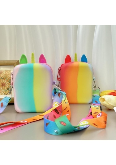 Dancemonkey Ve Unicorn Stressiz Sevimli Para Oyuncakları Messenger Kız İçin Eğlence Dekompresyon Cüzdanı: Çanta C Bozuk Zx Çok Renkli