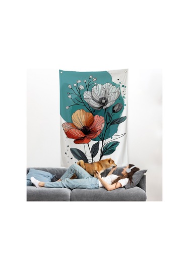 Haşhaş Çiçekleri Duvar Örtüsü-7647