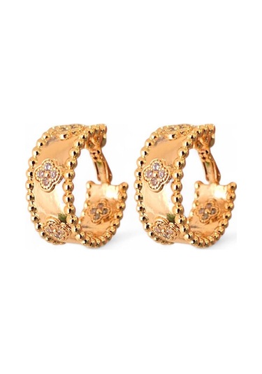 Vnclf Model Kalın Halka Çelik Küpe Altın