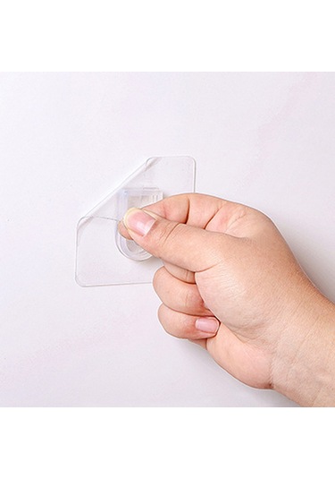 Kosona Duvar Montajlı, Çivi Olmadan Yapıştırıcı, Transparent Plasti K, 7x7cm, 1 Adet, Değiştirme Seti, Zarf Tutucu, Perde Teli Bağlayıcı