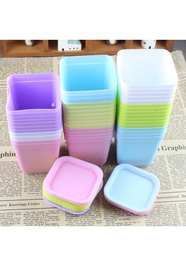 Lebihmurah 3614 10 Adet Saksılar Kare Yetiştiricilerinin Pot Tepsi Plastik Saksılar Bitkiler Bahçe Dekor Podazz