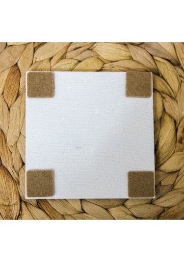 Baskılı Doğaltaş Bardak Altlığı 4'lü Set - Hint Desenli Doğal Taş Bardak Altı Çok Renkli