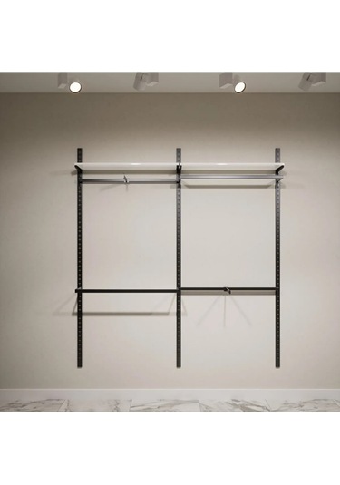 Afe Dekor Butik Raf Sistemi Siyah-125 200 Beyaz - Siyah