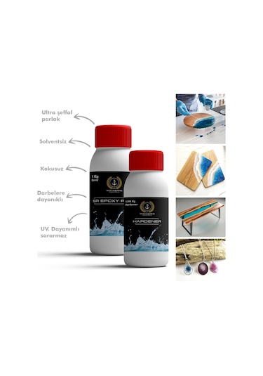 Şeffaf Döküm Tipi Kristal Clear Epoksi Reçine 1.5 Kg Set