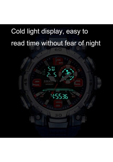 Novahub Smael 1921 Doğa Sporları Su Geçirmez Erkekler Aydınlık Zaman İzle Elektronik Saat Turuncu Ve Mavi Çok Renkli Çok Renkli