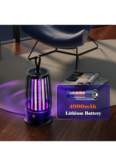 Vkemall Usb Şarjlı 4000mah Sessiz Elektronik Moskito Öldürücü Işık, Isı Işık Küçük Gece Lambası, Asma Dizaynı Ve Temizlik Fırçası İle Beyaz