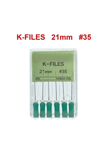 21mm/25mm/31mm 6 Adet/paket K Dosyaları Paslanmaz Çelik Diş Endodontik Aletler Diş Kök Kanal Dosyaları Araçları Yellow Chına