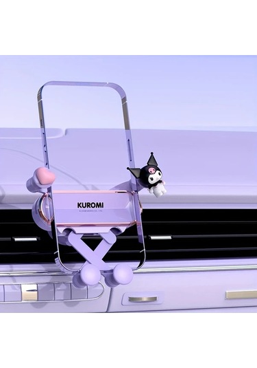 Elmpaly Siyah Kuromi Araç Telefon Tutucu - Evrensel Havalandırma Klipsli