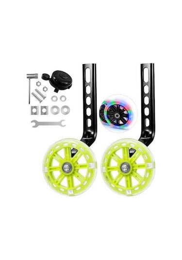 Ebitda Xindoker 12-20 İnç Bisikletler İçin Ayarlanabilir Eğitim Tekerlekleri - Sessiz Denge Tekerleği Seti Sarı/ Sarı