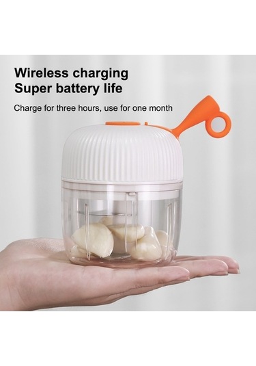 Dancemonkey Cbtx Remax Sl-bm03 Kablosuz Elektrikli Sarımsak Karıştırıcı Akülü Beyaz, Taşınabilir Mutfak Robotu Beyaz