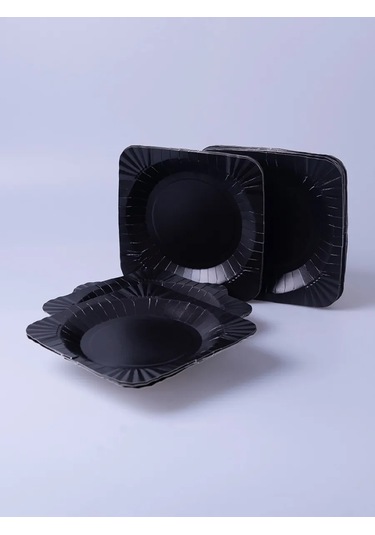 Laren Kağıt Tek Kullanımlık Tabaklar 100 Adet 412253347 Siyah